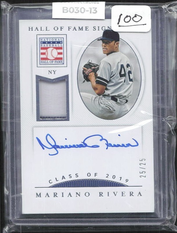 Mariano Rivera 2021 Panini National Treasures HOF Holo Gold Patch Auto  25/25
