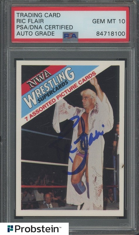 Ric Flair WWF WWE Signed Autograph 1988 NWA Wonderama Rookie Card PSA 10 AUTO