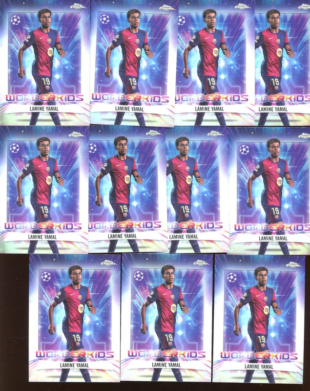 2024 Topps Chrome UEFA UCC Lamine Yamal Wonderkids RC Rookie Lot Of 11