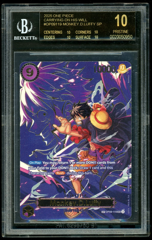 2025 One Piece OP-09 Monkey.D.Luffy SP Carrying on His Will BGS 10 *Black Label*