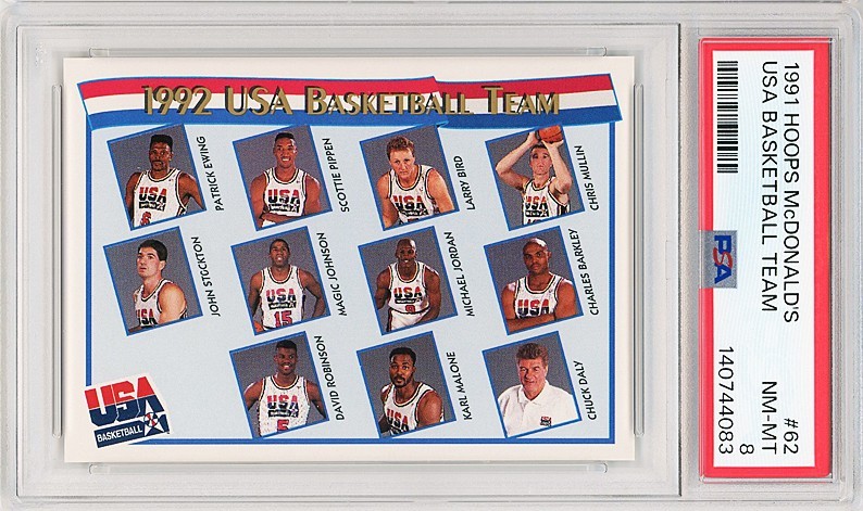 1991 -DREAM TEAM- PSA 8 HOOPS McDONALD'S USA Basketball Card w/MICHAEL JORDAN!