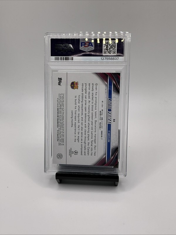2023-24 TOPPS UEFA CC LAMINE YAMAL Rookie PSA 9 view 2