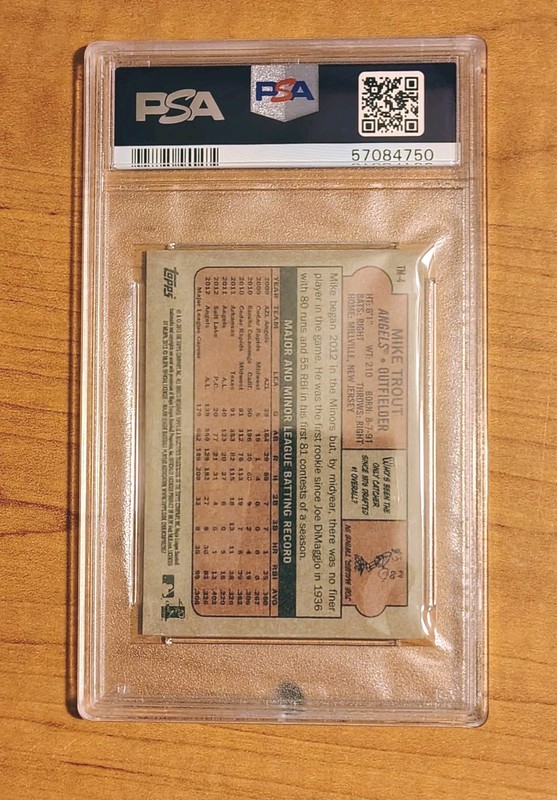 2013 Topps 1972 Topps Minis Mike Trout #TM-4 PSA 9 MINT view 2