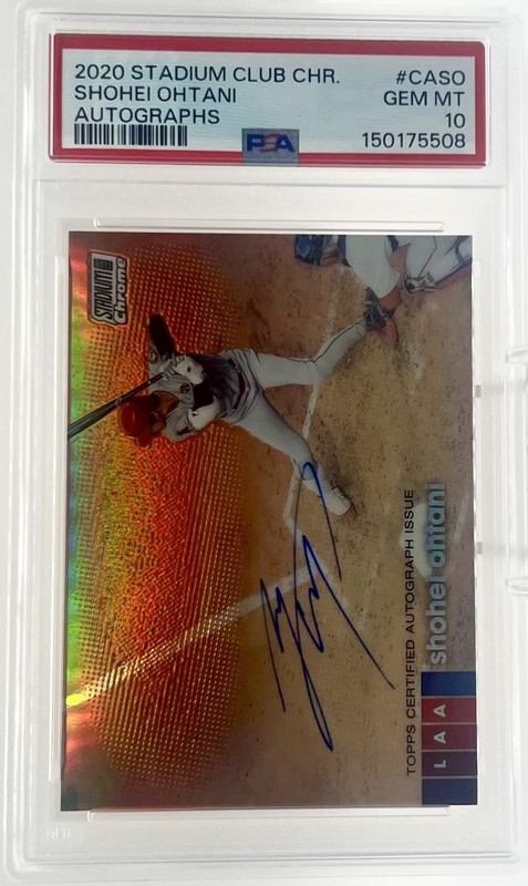 2020 Topps Stadium Club Chrome Shohei Ohtani Chrome Auto #CASO PSA 10 POP 3