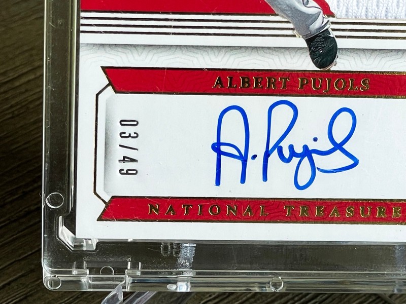 🔥 ALBERT PUJOLS 2024 Panini National Treasures On Card Auto /49 🔥🔥 Cardinal view 2