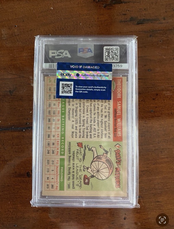 1955 Topps - Ted Williams #2 (PSA 6) view 2