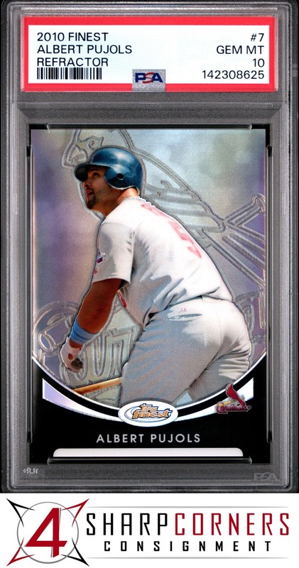 2010 FINEST REFRACTOR #7 ALBERT PUJOLS CARDINALS #/599 POP 5 PSA 10