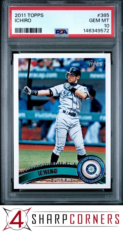 2011 TOPPS #385 ICHIRO SUZUKI MARINERS HOF PSA 10