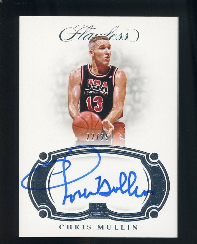 2018-19 Flawless USA Basketball Silver Chris Mullin HOF ON CARD AUTO 22/25