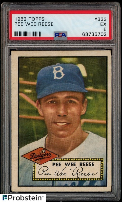 1952 Topps #333 Pee Wee Reese High # Brooklyn Dodgers HOF PSA 5