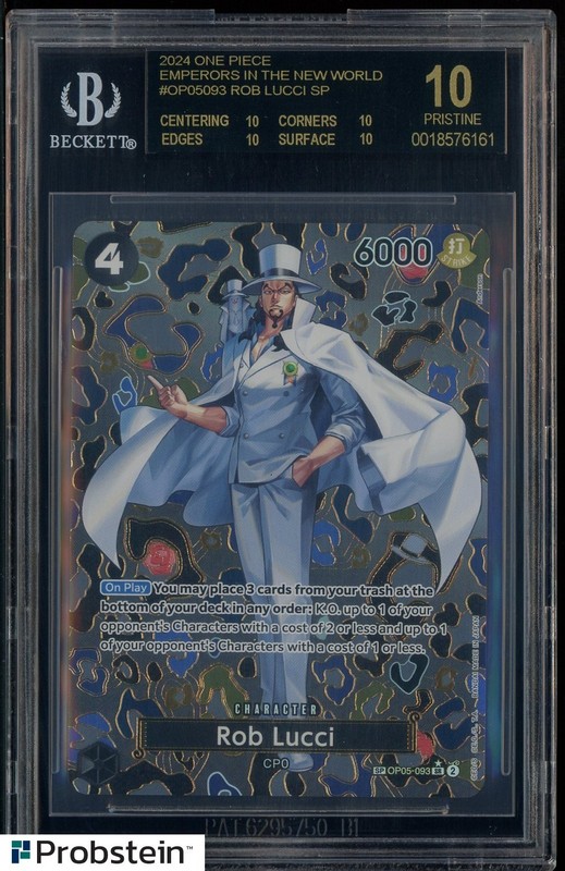 2024 One Piece Emperors in New World OP05093 Rob Lucci SP BGS 10 BLACK LABEL