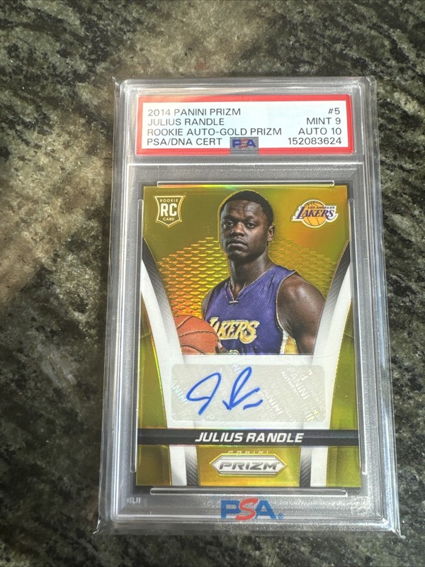 2014 Panini Prizm Gold /10 Auto Julius Randle Rookie Auto Psa 9 Auto 10