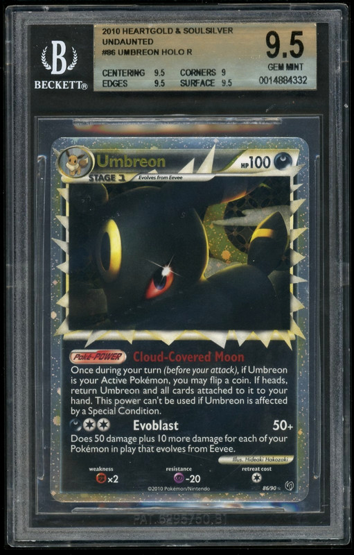 2010 Heartgold & Soulsilver Undaunted Umbreon Holo R #86 BGS 9.5