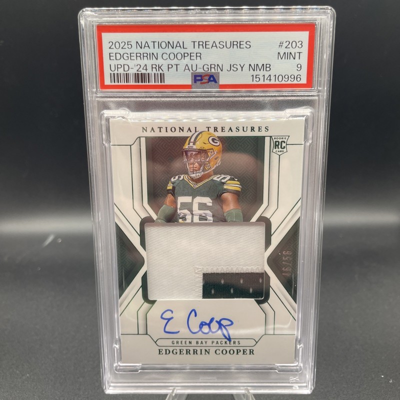 2025 National Treasures Football Edgerrin Cooper Rookie Patch Auto /56 Packers