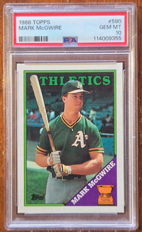 1988 Topps #580 Mark McGwire PSA 10 Low Pop