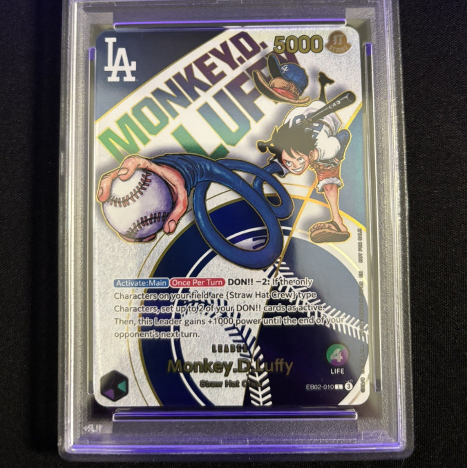 2025 ONE PIECE PROMOS DODGERS X ONE PIECE NIGHT  #010 MONKEY D. LUFFY PSA 10！