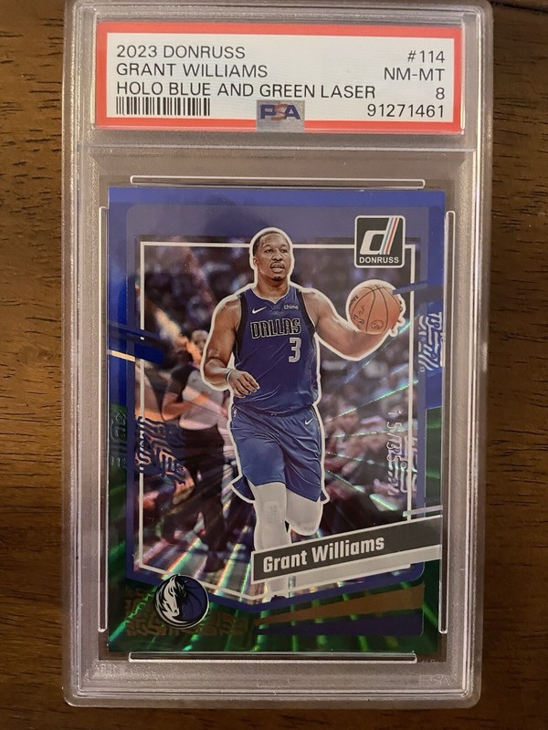 2023-24 Donruss Grant Williams #114 Green And Blue Holo Laser /35 PSA 8