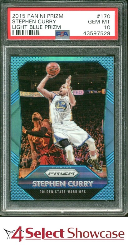 2015 PANINI PRIZM LIGHT BLUE #170 STEPHEN CURRY #/199 PSA 10