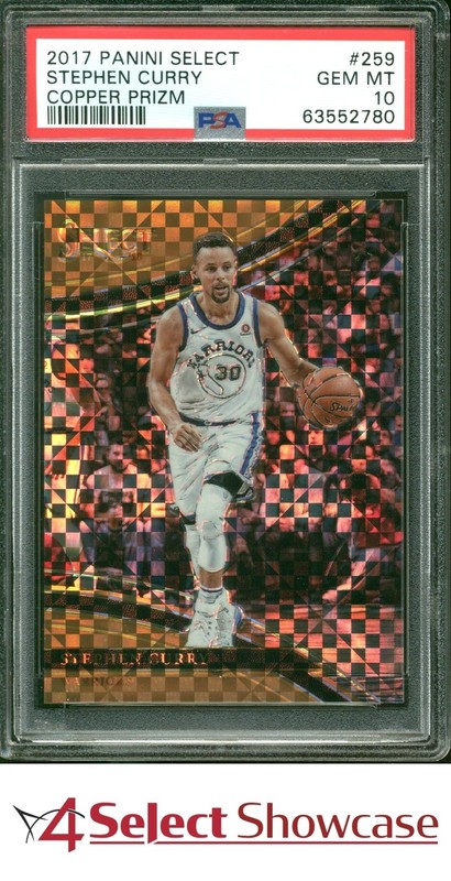 2017 PANINI SELECT COPPER PRIZM #259 STEPHEN CURRY #/49 PSA 10