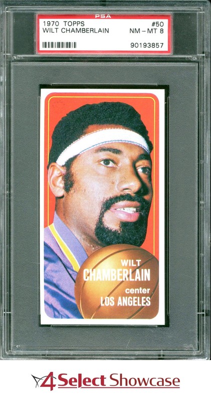 1970 TOPPS #50 WILT CHAMBERLAIN LAKERS HOF PSA 8