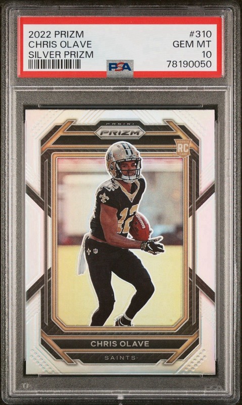 PSA 10 GEM MINT 2022 Panini Prizm #310 Chris Olave Silver Prizm Rookie RC
