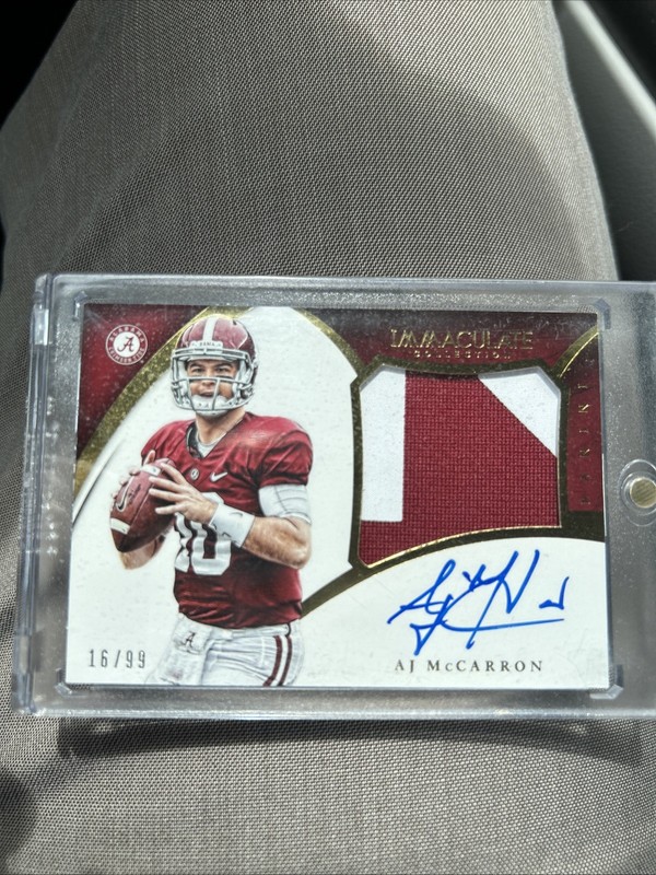 2015 Panini Immaculate Collegiate AJ Mccarron RPA Rookie Patch Auto 16/99