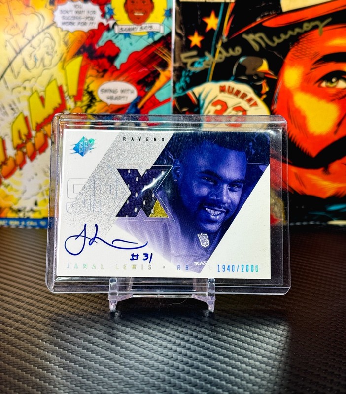 Jamal Lewis 2000 SPx Jersey Rookie Auto RC /2000 Ravens RPA 3 Color Patch