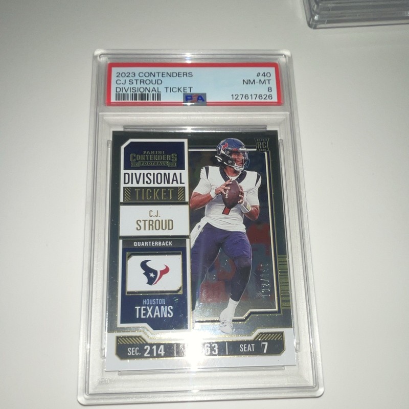 Panini 2023 Contenders C.J. Stroud Divisional Ticket #40 /149 Rookie PSA 8