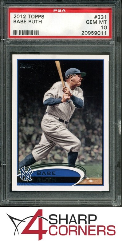 2012 TOPPS #331 BABE RUTH HOF PSA 10
