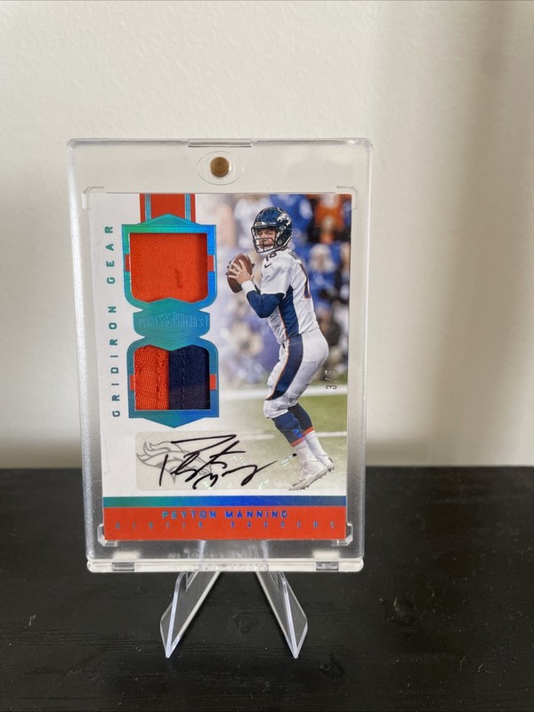 Peyton Manning 2017 Plates And Patches /3 Game Used Auto