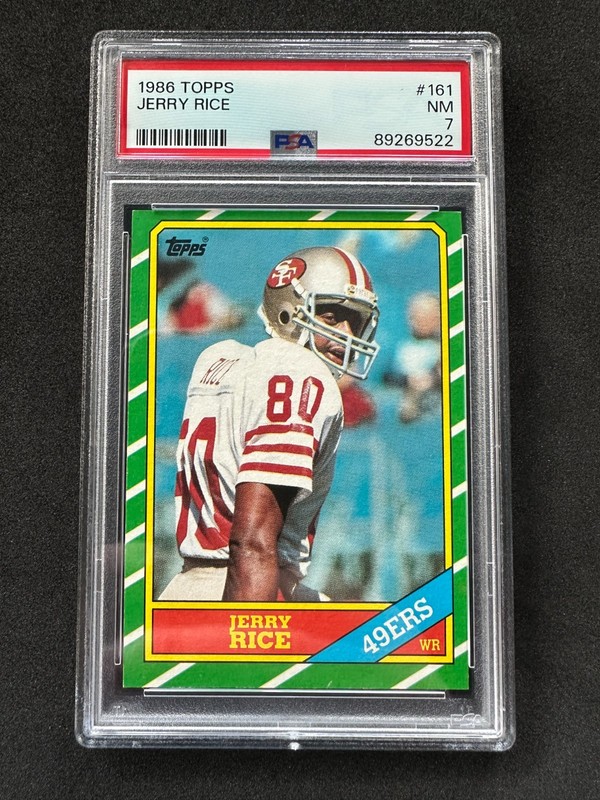 1986 TOPPS #161 JERRY RICE - PSA 7 - HOF WR Rookie Card