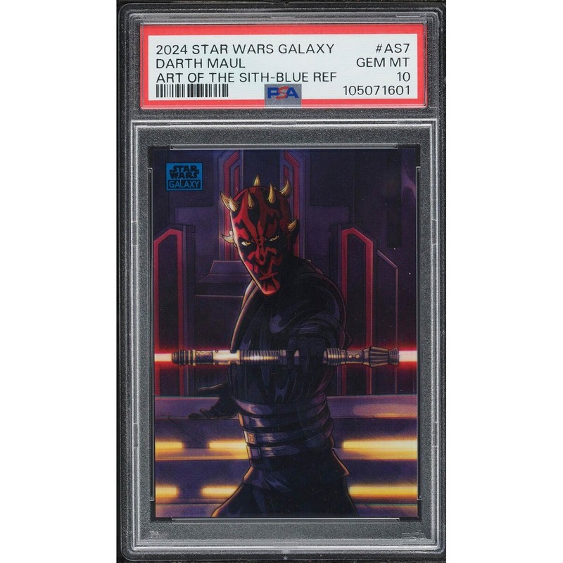 2024 Topps Star Wars Galaxy Chrome Darth Maul AS-7 Blue Refractor /150, PSA 10!