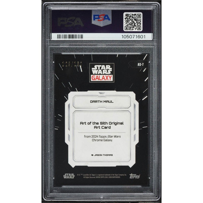 2024 Topps Star Wars Galaxy Chrome Darth Maul AS-7 Blue Refractor /150, PSA 10! view 2