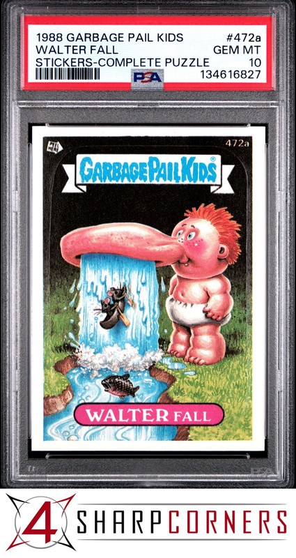 1988 GARBAGE PAIL KIDS STICKERS #472a WALTER FALL SER 12 COMPLETE PUZZLE PSA 10