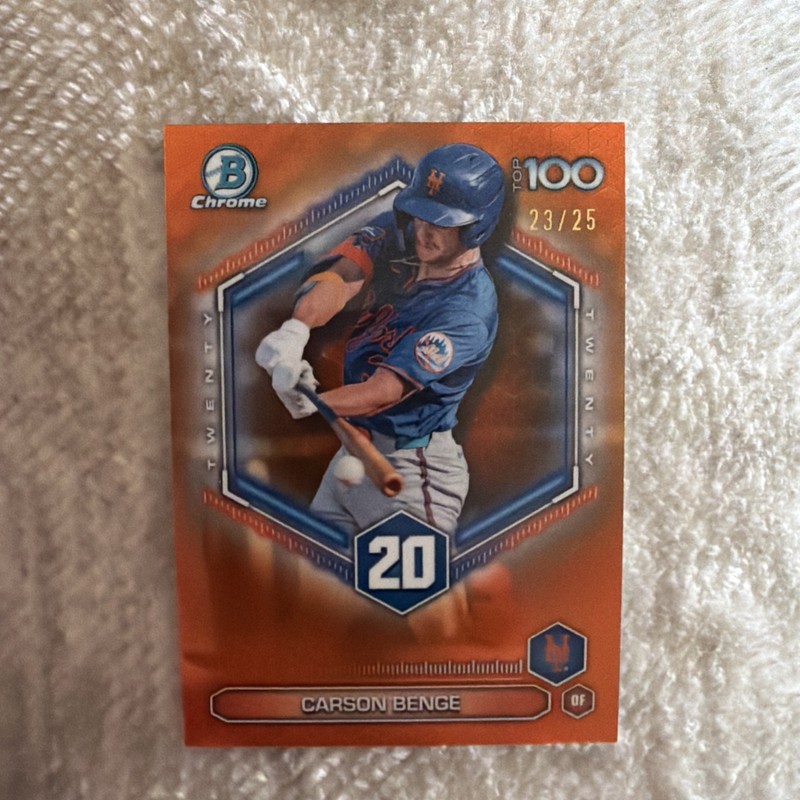 2026 Bowman chrome Top 100 Carson Benge orange /25 New York Mets 