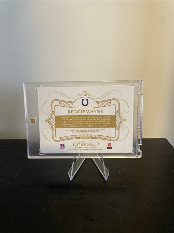 2019 Flawless Reggie Wayne Game Used Auto /5 view 2