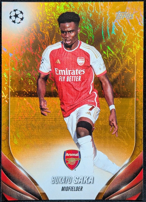 2023-24 Topps Jade Arsenal Bukayo Saka #148 Orange Refractor 20/25