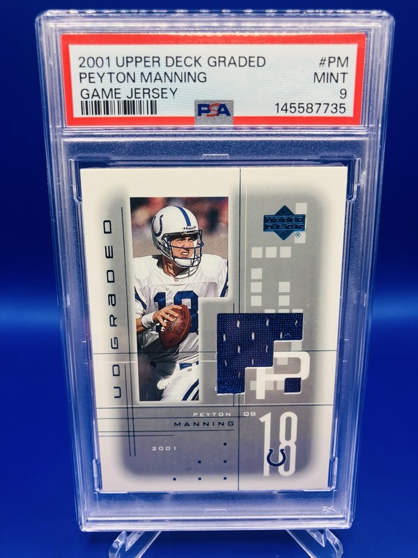 2001 UD Graded - Game Used Jerseys Peyton Manning #PM PSA 9 Colts HOF