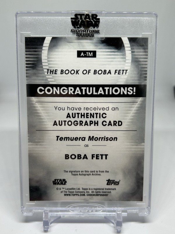 2023 Topps Star Wars Signature Series Boba Fett Temuera Morrison Auto /50 view 2