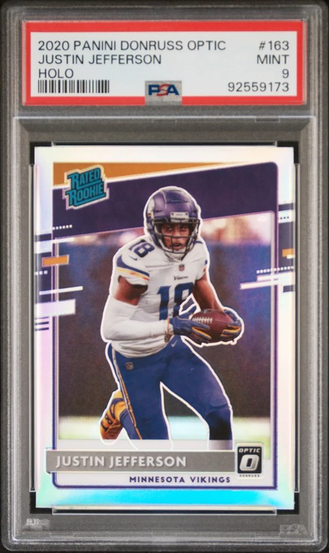 2020 Panini Donruss Optic Justin Jefferson #163 Holo PSA 9