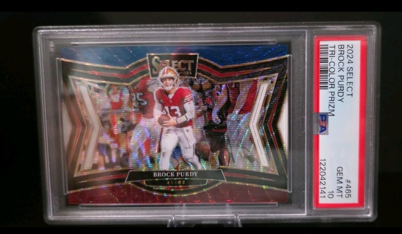 2024 Panini Select Tri-Color Prizm Brock Purdy /99 49ers #465 PSA 10