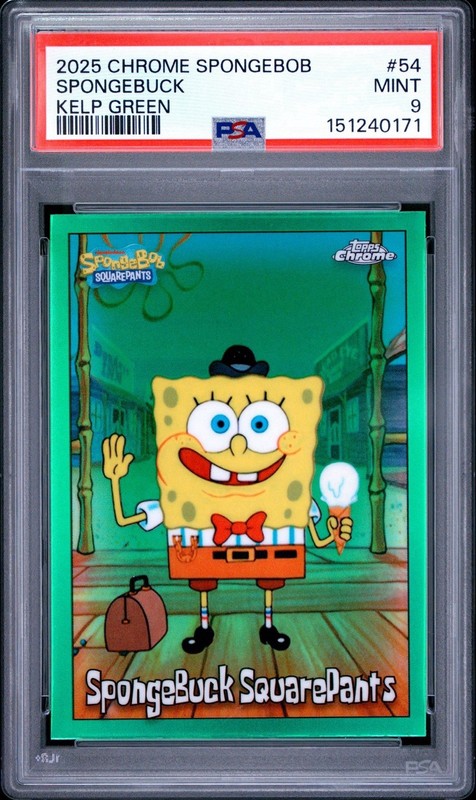 2025 Topps Chrome SpongeBob #54 Spongebuck SquarePants Kelp Green PSA 9