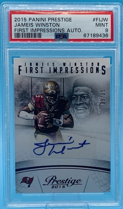 2015 Panini Prestige First Impressions #FI-JW Jameis Winston Auto /25 RC PSA 9