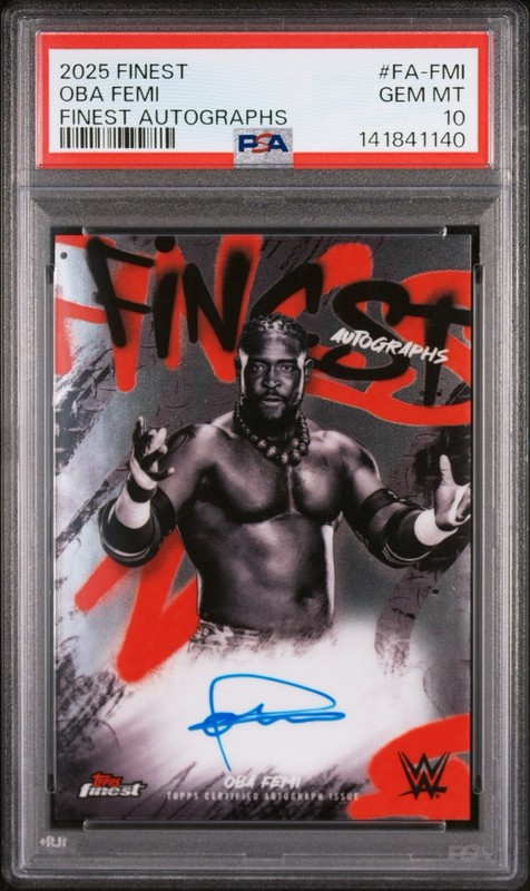 2025 WWE Topps Finest Oba Femi Auto PSA 10 Gem Mint ￼#FA-FMI