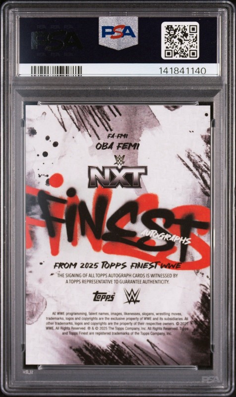 2025 WWE Topps Finest Oba Femi Auto PSA 10 Gem Mint ￼#FA-FMI view 2