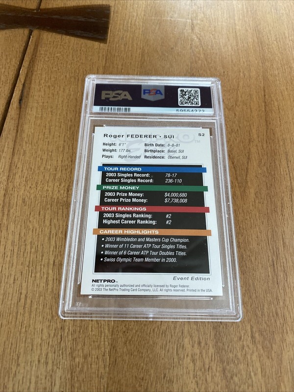 2003 Netpro ROGER FEDERER #S2 Event Starter PSA 10 view 2
