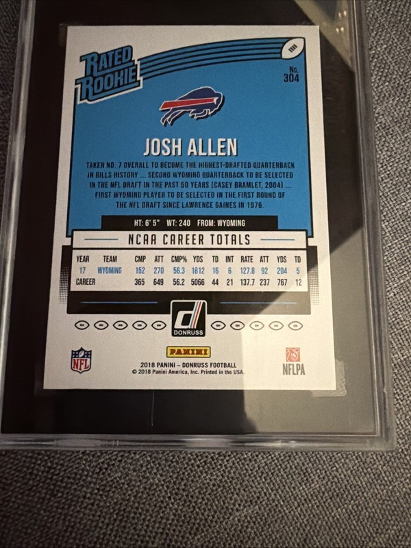 2018 Panini Donruss - Rated Rookie Josh Allen #304 (RC) view 2