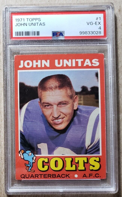 1971 Topps Johnny Unitas PSA 4 Baltimore Colts #1