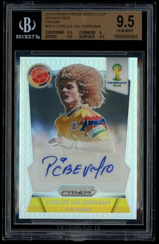 2014 Prizm World Cup Signatures Carlos Valderrama Silver Auto /25 BGS 9.5/10