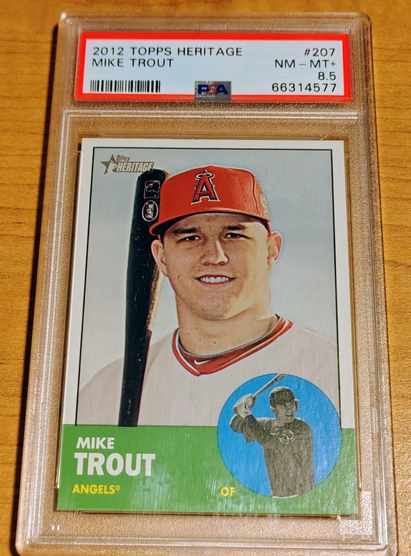 2012 Topps Heritage Mike Trout Rookie RC #207 PSA 8.5 NM-MT Los Angeles Angels